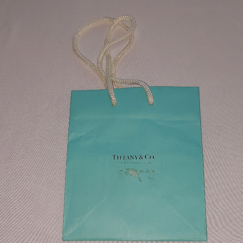 Tiffany & Co. Small Blue Shopping Bag .a Little Damage .sticker On The Front